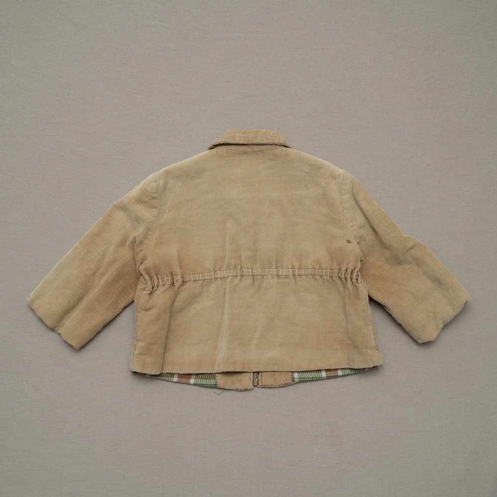 Vintage 50s 60s Corduroy Flannel Lined Zip Up Ricky Jacket Talon Zip Youth 2/3T